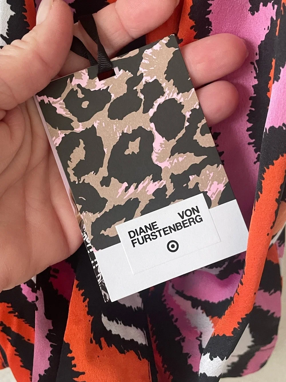 NWT Diane Von Furstenberg Target Pajama Top  Notch Collar Zebra Pink; L
